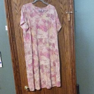 Women's LOGO Lori Goldstein Pullover Short Sleeve Midi Dress